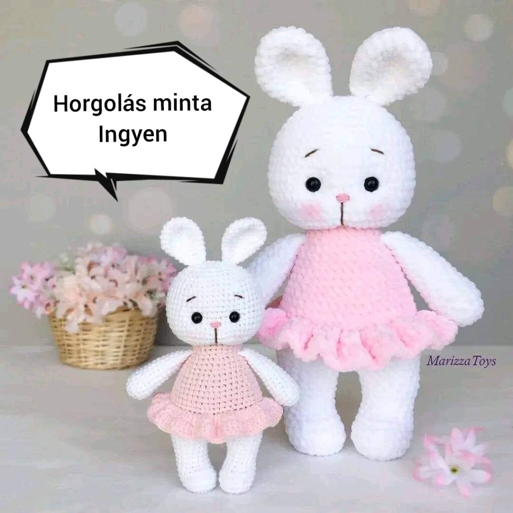 amigurumi horgolt nyuszi lány fodros szoknyával - ingyen horgolásminta magyar nyelven amigurumi horgolt nyuszi lány fodros szoknyával - ingyen horgolásminta magyar nyelven